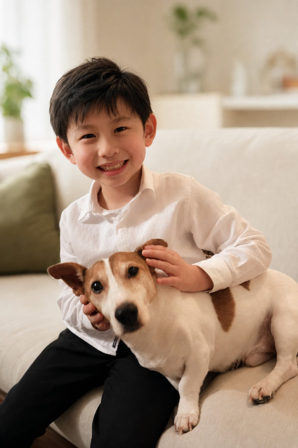 Sfeerbeeld van een kind met hond